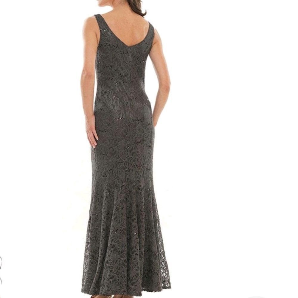 ALYCE DESIGN FULL SEQUIN LACE EVENING SLEEVELESS DRESS